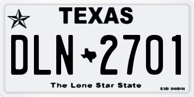 TX license plate DLN2701