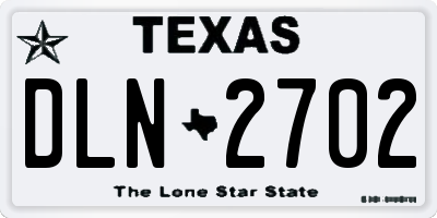 TX license plate DLN2702