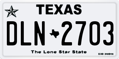 TX license plate DLN2703