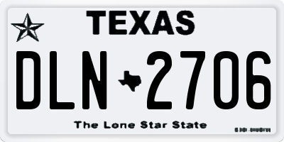 TX license plate DLN2706