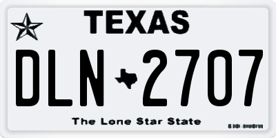TX license plate DLN2707