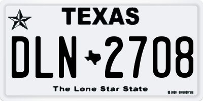 TX license plate DLN2708
