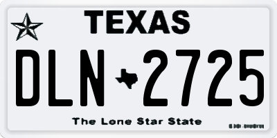 TX license plate DLN2725
