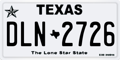 TX license plate DLN2726