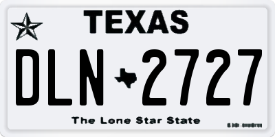 TX license plate DLN2727