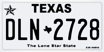 TX license plate DLN2728