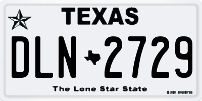 TX license plate DLN2729