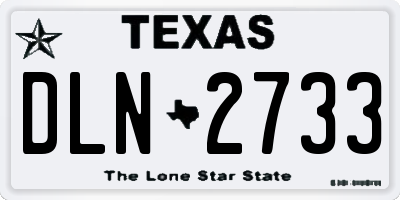 TX license plate DLN2733