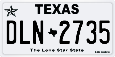 TX license plate DLN2735
