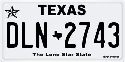 TX license plate DLN2743
