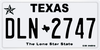 TX license plate DLN2747