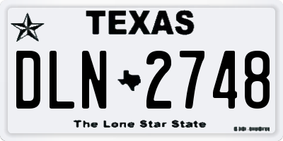 TX license plate DLN2748