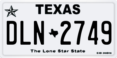 TX license plate DLN2749