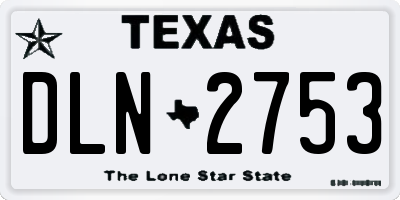 TX license plate DLN2753