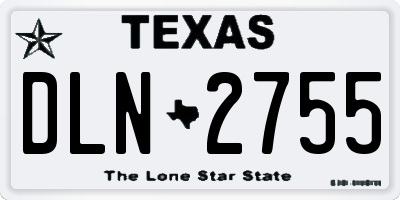 TX license plate DLN2755