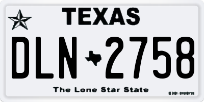 TX license plate DLN2758