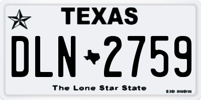TX license plate DLN2759