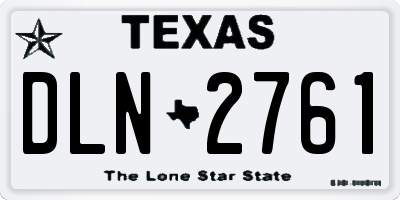 TX license plate DLN2761