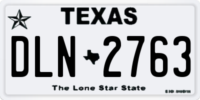 TX license plate DLN2763