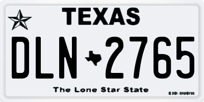 TX license plate DLN2765
