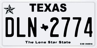 TX license plate DLN2774
