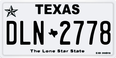 TX license plate DLN2778