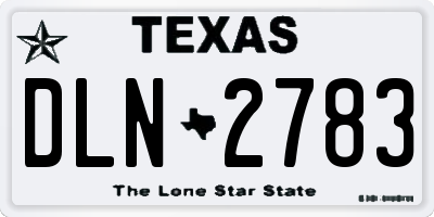 TX license plate DLN2783