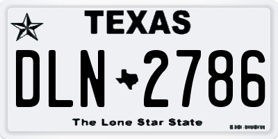 TX license plate DLN2786
