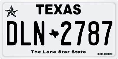 TX license plate DLN2787