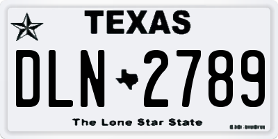 TX license plate DLN2789