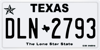 TX license plate DLN2793
