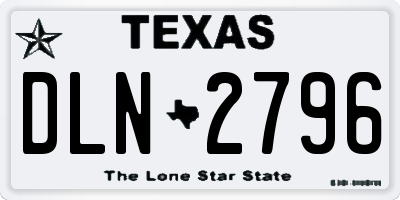TX license plate DLN2796