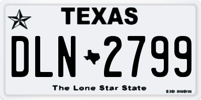 TX license plate DLN2799