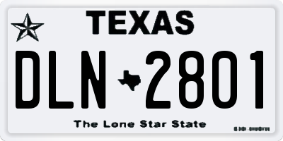 TX license plate DLN2801