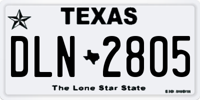 TX license plate DLN2805