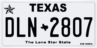 TX license plate DLN2807