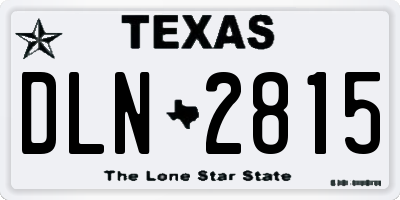TX license plate DLN2815