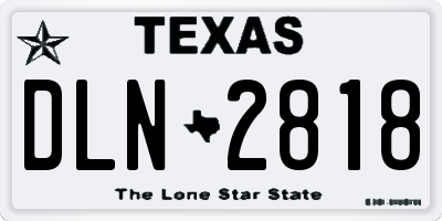 TX license plate DLN2818