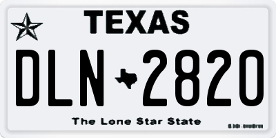 TX license plate DLN2820