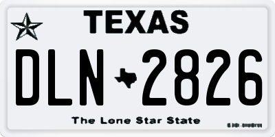 TX license plate DLN2826