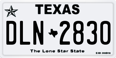 TX license plate DLN2830