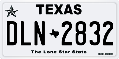 TX license plate DLN2832