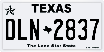 TX license plate DLN2837