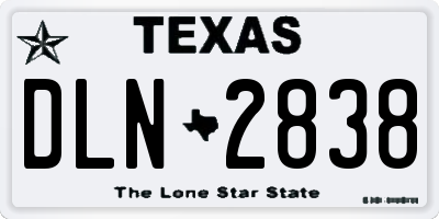 TX license plate DLN2838