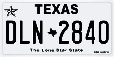 TX license plate DLN2840