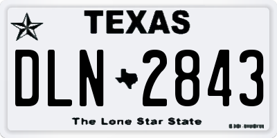 TX license plate DLN2843