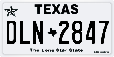 TX license plate DLN2847