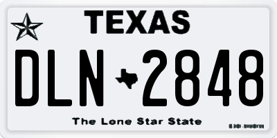 TX license plate DLN2848