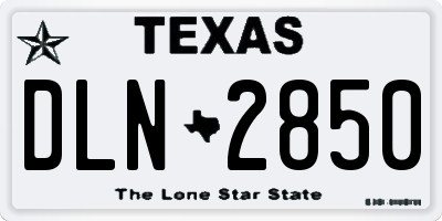 TX license plate DLN2850