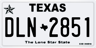 TX license plate DLN2851